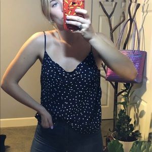 Navy blue cowl neck cami